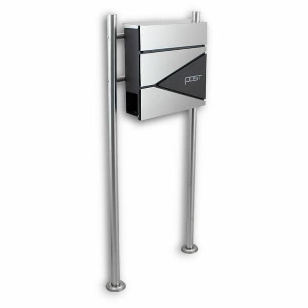 Kest�v� postilaatikko inox-ter�ksisell� postitelineell� sanomalehtitelineell�