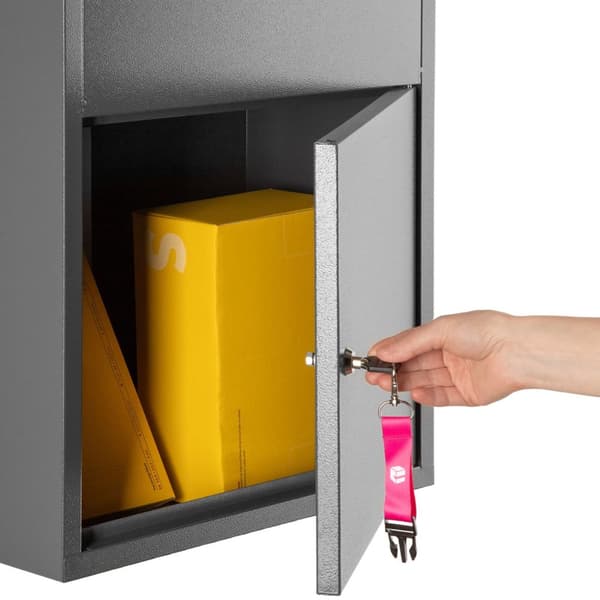 Pakke postkasse Fortress med sikkerhedsklap 44 x 22 x 82 cm - anthrazit