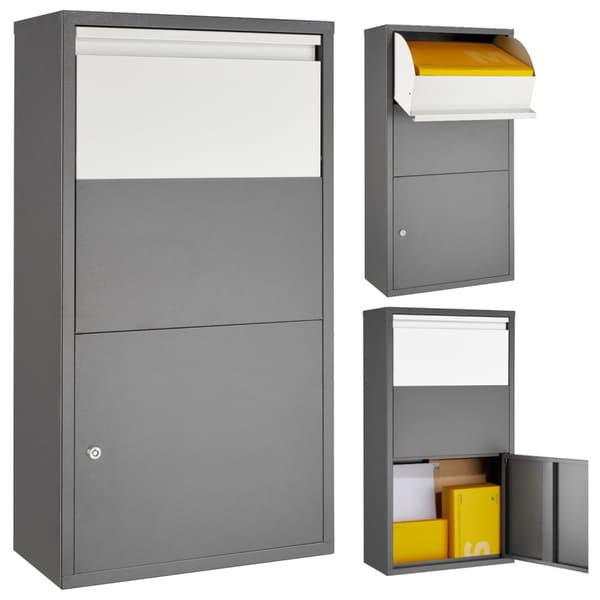 Pakke postkasse Fortress med sikkerhedsklap 44 x 22 x 82 cm - anthrazit