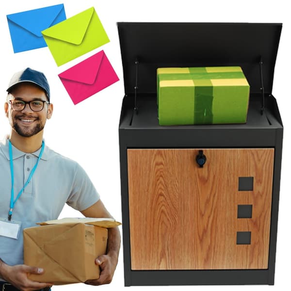 XXL brev- och paketlåda - med träöverföring