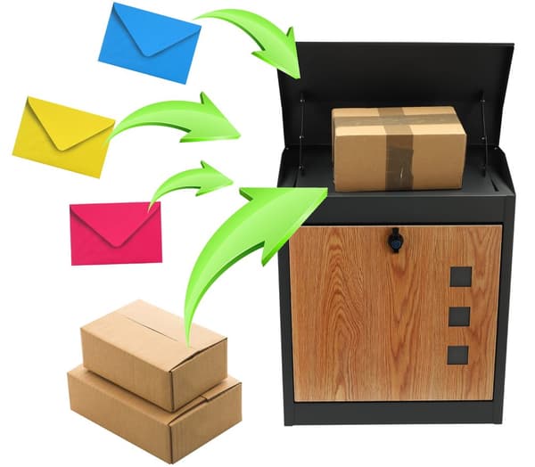 XXL brev- och paketlåda - med träöverföring