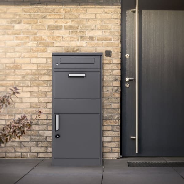 Pakkepostkasse 50x112x37 cm antracit galvaniseret stål ML design