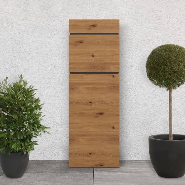 Fristående brevlåda upp till DIN A4 115 cm hög Brunt rostfritt stål ML-design