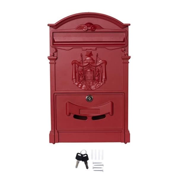 Väggmonterad postlåda - Arregui - D-2151-R - Aluminium - Röd - Storlek M (A4)