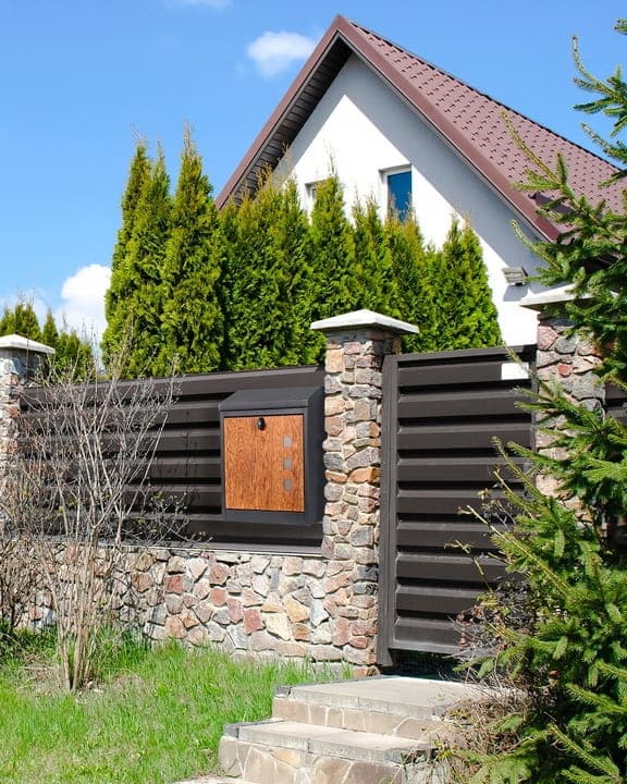 Pakkepostkasse - 43x24x52 cm - metal - antracit, trælook