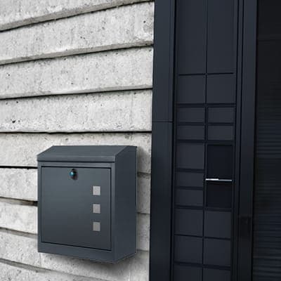 Pakkepostkasse - vægmonteret - 43x24x52 cm - stål - antracit
