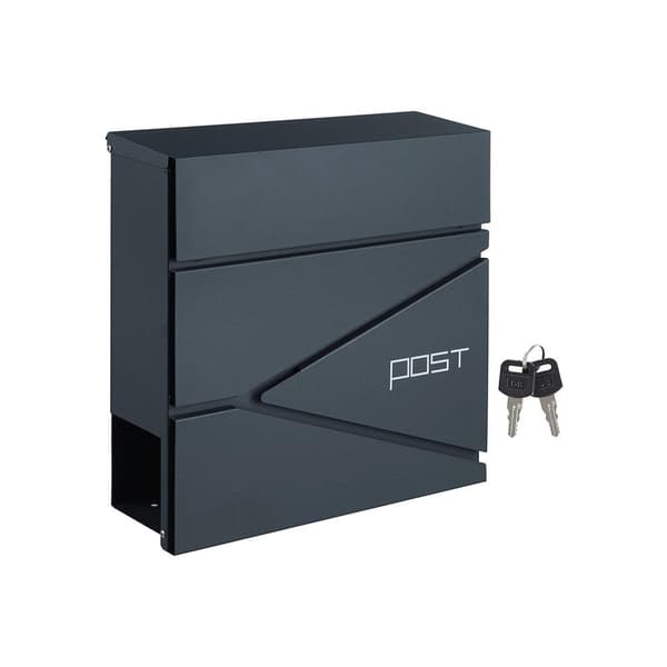 Rootz Mailbox - Postbox - Brevlåda - Väderbeständig - Pulverlackerat stål - 37cm x 10,5cm x 37cm