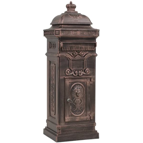 Markpostlåda vintage stil rostfri aluminium brons