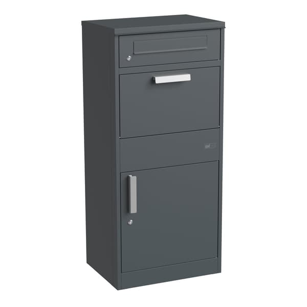 AXI Levi Metall Paketbrevlåda Antracit | Paketbox för flera paket | Brevlåda med lås | 50,6 x 38,3 x 112 cm