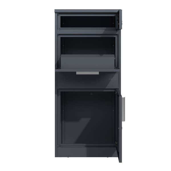 AXI Levi Metall Paketbrevlåda Antracit | Paketbox för flera paket | Brevlåda med lås | 50,6 x 38,3 x 112 cm