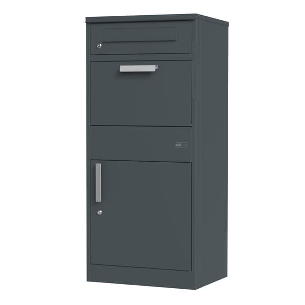 AXI Levi Metall Paketbrevlåda Antracit | Paketbox för flera paket | Brevlåda med lås | 50,6 x 38,3 x 112 cm