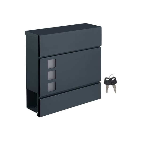 Mailbox - Modern Wall Letterbox - Med avisrum - Låsbar - Sort