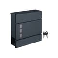 Miniatyrbillede 8 af 9: Mailbox - Modern Wall Letterbox - Med avisrum - Låsbar - Sort