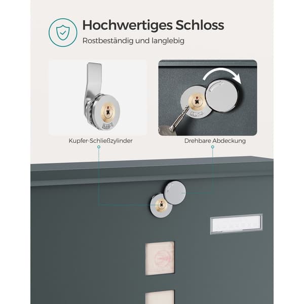 Letterbox - Med Lock & Newspaper Profession - Anthracite
