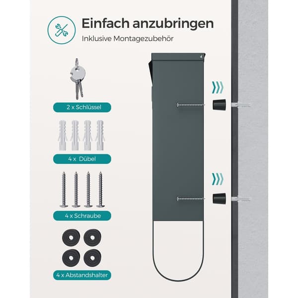 Letterbox - Med Lock & Newspaper Profession - Anthracite