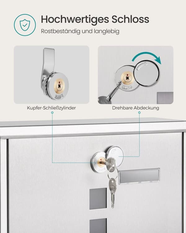 Letterbox - Med sølvkobberspilcylinder