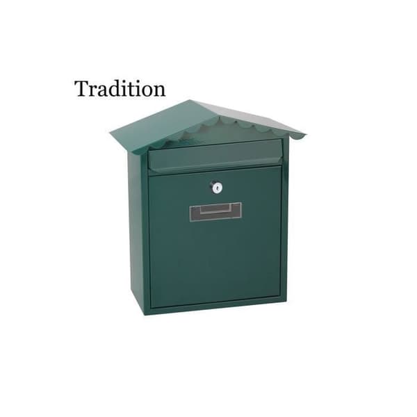 Grön Tradition modell stål brevlåda - GENERIC - Enkelsidig - Väggmonterad