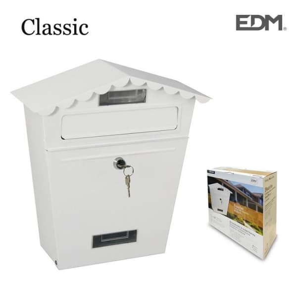 Brevlåda - Klassisk - Vit - Vägghängd - Exteriör - Enkellås