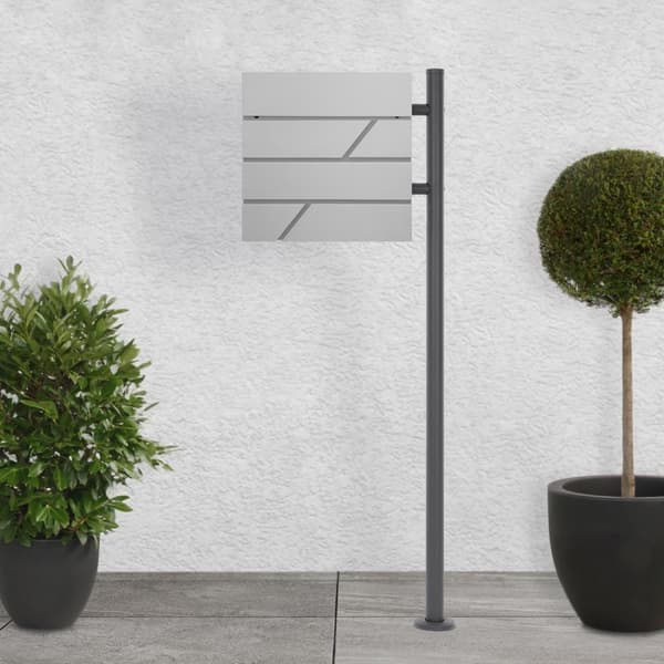 Brevlåda 37x36,5x11 cm antracit/svart marmorlook stål ML design