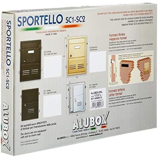 ALUBOX Brevlåda - Dubbelsidig - Väggmonterad - Grå - ALUBOX - Brevlåda - 370 mm - 365 mm - 285 mm