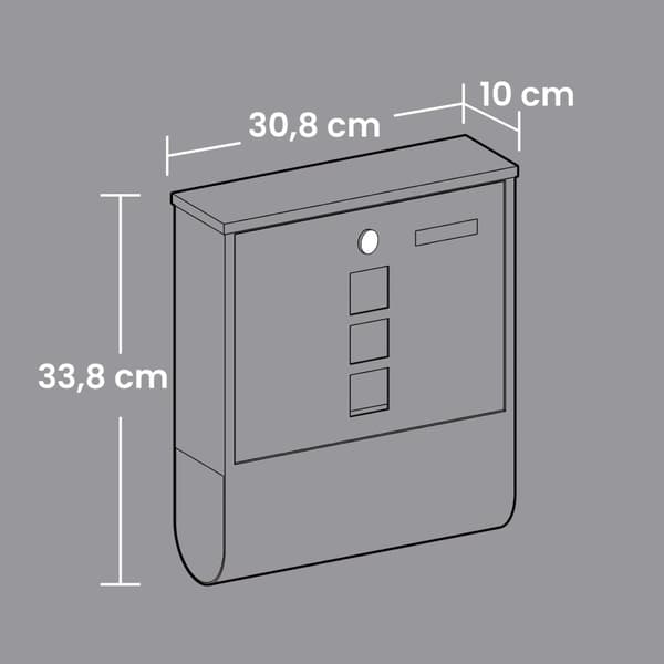 Postlåda XXL, 11x37x37 cm, Antracit