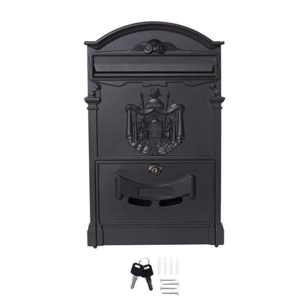 Väggmonterad postlåda - Arregui - D-2151-N - Aluminium - Svart - Storlek M (A4)
