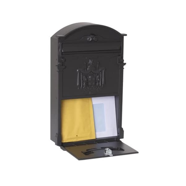 Väggmonterad postlåda - Arregui - D-2151-N - Aluminium - Svart - Storlek M (A4)