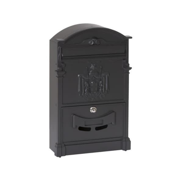 Väggmonterad postlåda - Arregui - D-2151-N - Aluminium - Svart - Storlek M (A4)