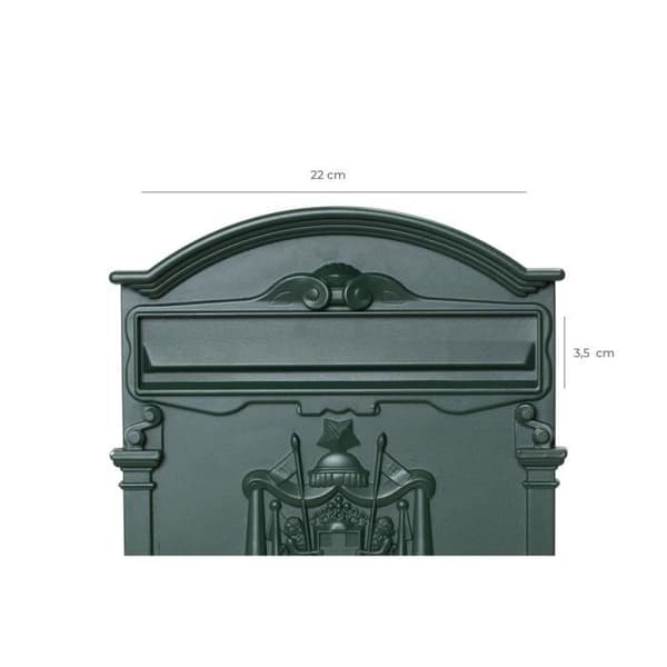 Väggmonterad postlåda - Arregui - D-2151-V - Aluminium - Grön - Storlek M (A4)