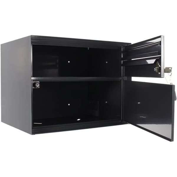 Brevlåda Enzian svart-grå Rottner K10341 med cylinderlås och trycklås - 41,5 x 30,5 x 31 cm