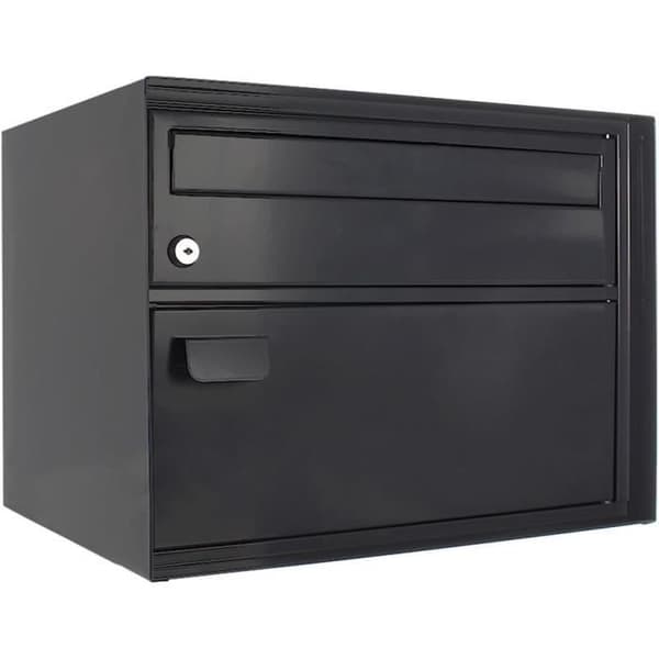 Brevlåda Enzian svart-grå Rottner K10341 med cylinderlås och trycklås - 41,5 x 30,5 x 31 cm