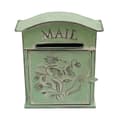 Miniatyrbillede 1 af 2: Vintage postkasse, vægmonteret, rustik stil, låsbar lås,grøn