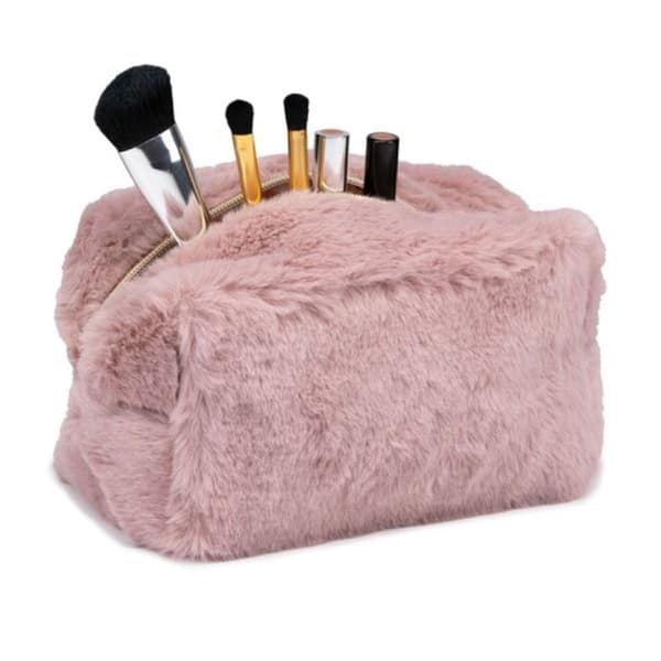 Fluffig sminkväska med dragkedja