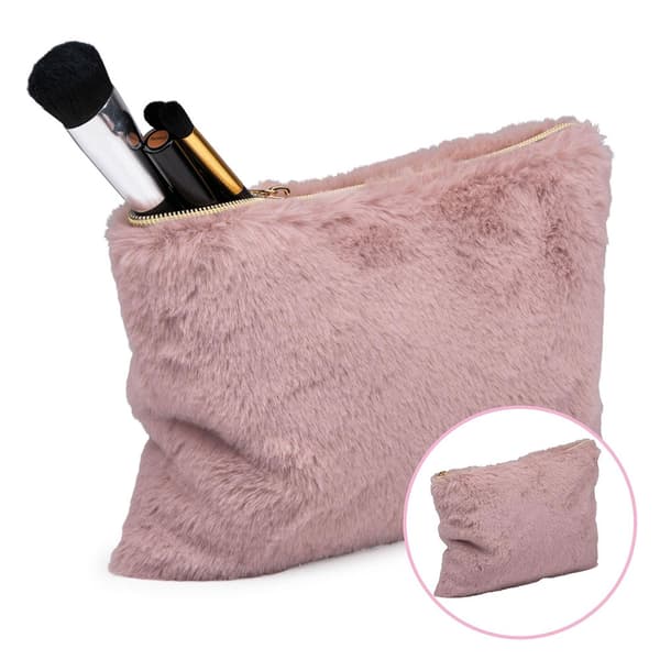Fluffy Toalettmappe 24x18cm - Rosa