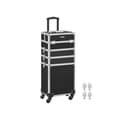 Miniatyrbillede 1 af 9: Rootz kosmetiketui med hjul - Makeup Organizer - Beauty Case - Aluminiumsramme - MDF - ABS plastik - 34cm x 24cm x 79,3cm - Sort
