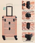 Miniatyrbillede 4 af 7: Rootz Champagne Gold Kosmetiketui - Makeup Organizer - Skønhedsopbevaring - Aluminiumsramme - MDF - ABS-plastik - Bærbar - Letvægts - Rummelig - 34cm