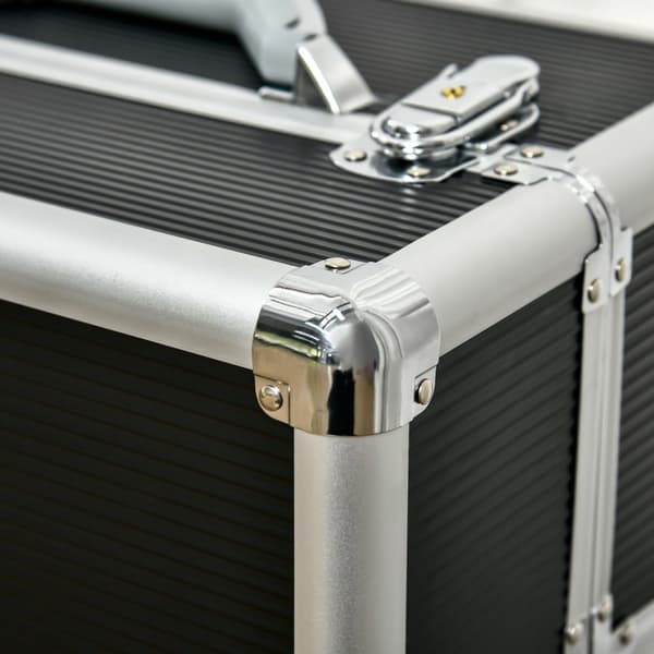Rootz Trolley Cosmetic Case - Makeup Vanity - Beauty Organizer - Telescopic Handle & Wheels - 36L X 23W X 58H CM - Secure & Portable