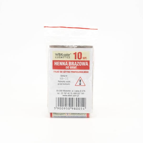 WBiK brun henna til øjenbryn og øjenvipper 1ml x 10stk