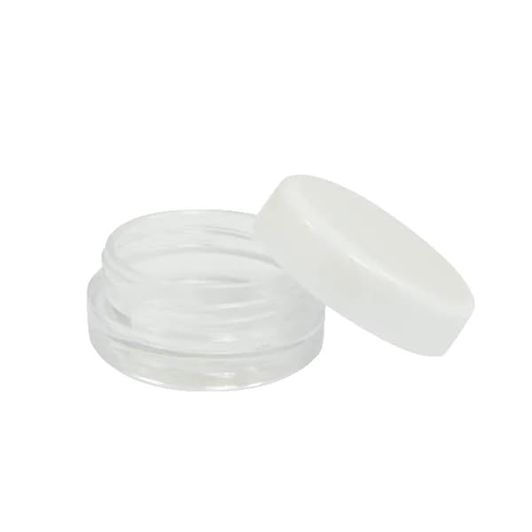 Läppbalsambehållare, olika storlekar, genomskinligt design, 20g, Vit Kork