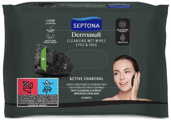 SEPTONA Dermasoft aktivt kul-servietter x20