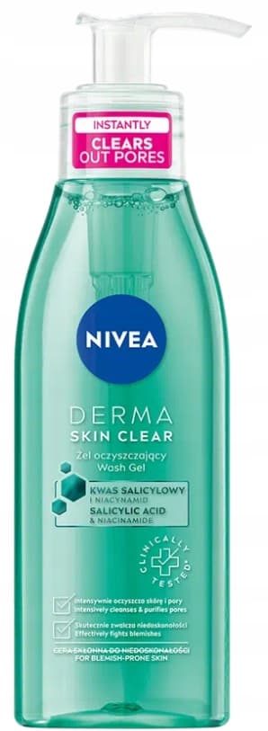 NIVEA DERMA SKIN CLEAR Rensende ansigtsgel mod ujævnheder 150 ml