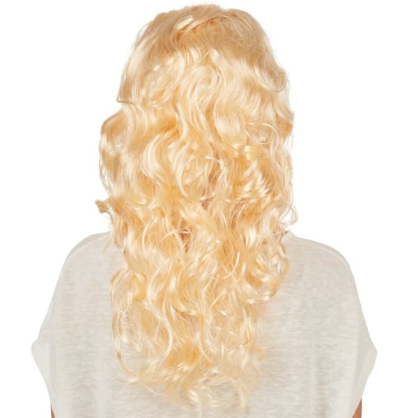Blond paryk i hippie stil - gul