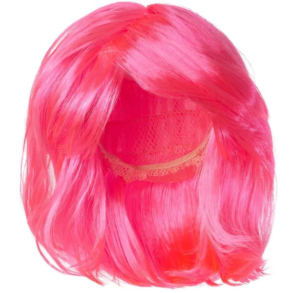Paryk med bob frisure - pink