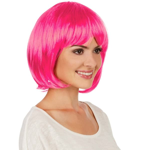 Paryk med bob frisure - pink