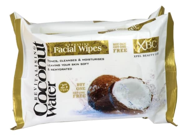 Xpel Coconut Water Hydrating Facial Wipes 25pc Cleansing Wipes