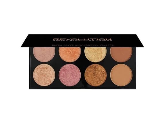 Makeup Revolution Ultra Blush Palette 8 do konturowania twarzy Golden Sugar 2 Rose Gold 13g