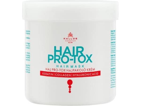 Kallos KJMN HAIR PRO-TOX hårmaske med keratin, kollagen og hyaluronsyre 500 ml