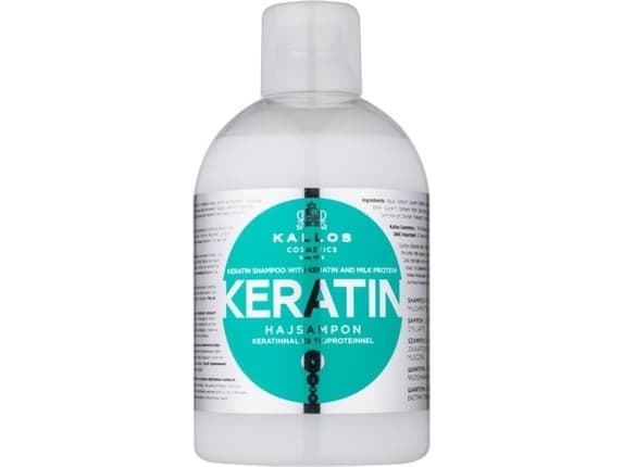 Kallos Keratin Hair Shampoo with Keratin and Milk Protein for Dry, Damaged and Chemically Treated Hair 1000ml