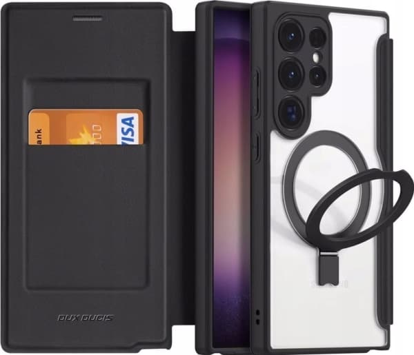 Dux Ducis Dux Ducis Skin X Pro-deksel med klaff og magnetring til Samsung S24 Ultra - sortering
