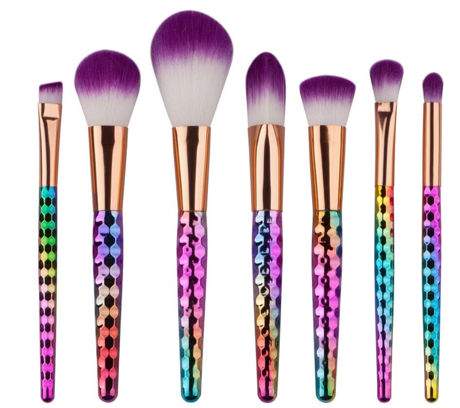 7 pcs make-up brushes multicolored